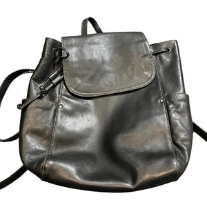 Frye Olivia Leather Backpack Large Black Bag Purse  - Picture 1 of 15