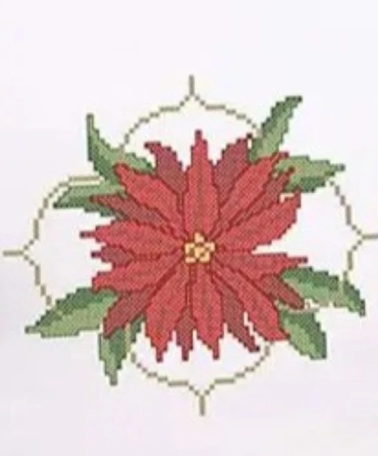 Juego de 2 Toallas Flor Poinsettia SELLADAS A PUNTO DE CRUZ-VACACIONES DE NAVIDAD Foto 1 de 1