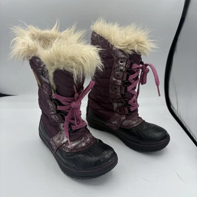 Sorel Boots Youth Girls Size 1 Tofino II Waterproof Winter Snow Purple Sparkle C - Image 1 of 4