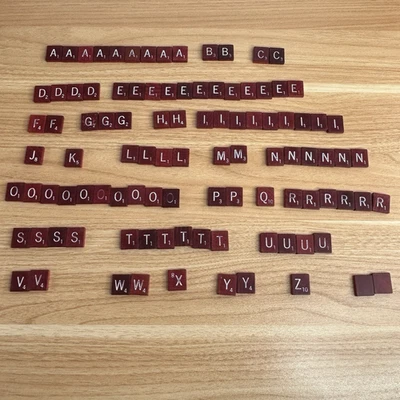Peças de reposição vintage de azulejos marrons para jogos SCRABBLE - Imagem 1 de 4