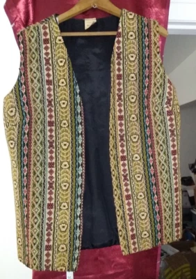 1960’s / 1970’s Needlepoint Vest Abstract Hippie Groovy Jacket Multicolor - Image 1 of 4