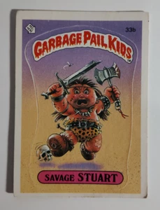 1985 Topps Garbage Pail Kids Series 1 OS1 #33b Savage Stuart MATTE GPK - Afbeelding 1 van 2