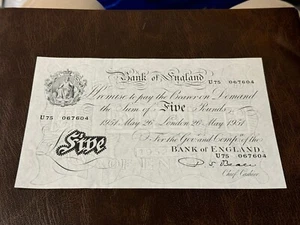 Bank of England £5 Beale White Five Pound note B270 U75 067604 (AU) - Picture 1 of 6