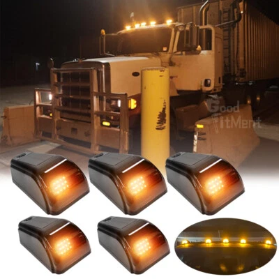 5X Luzes de LED para cabine de teto movidas a energia solar sem fio funcionando para Freightliner FLD120 - Imagem 1 de 4