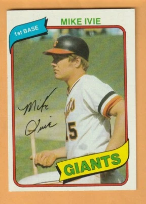 Mike Ivie San Francisco Giants 1980 Topps #62 13Q - Image 1 of 2