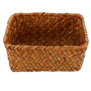 Seagrass Storage Baskets Wicker Dresser Bin Seaweed Cloth Basket - Picture 1 of 12