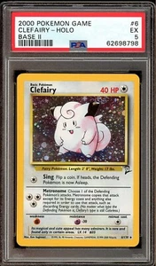 PSA 5 Clefairy Base Set 2 Holo Rare #6 - Picture 1 of 2