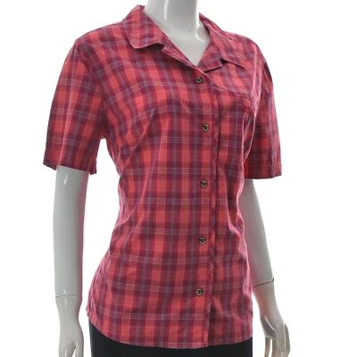 Jack Wolfskin Womens Regular Fit Button Up Casual Shirt Short Sleeve Plaid L - Image 1 of 4