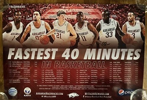 Póster de calendario de baloncesto Arkansas Razorbacks SEC 2012 2013 joven Madden Powell - Imagen 1 de 1
