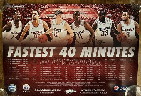 Arkansas Razorbacks SEC Basketball 2012 2013 Schedule Poster Young Madden Powell Cover