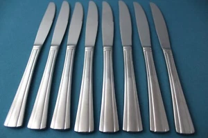8 Dinner Knives Solid Cuisinart GEO Glossy Stainless Flatware Korea LIGHT USE 9" - Picture 1 of 6