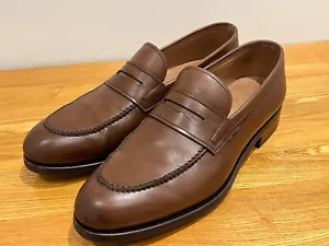 Impresionantes mocasines máscara de cuero tostado Hackett hechos a mano Goodyear Welt talla 9 PVP £395 - Imagen 1 de 15
