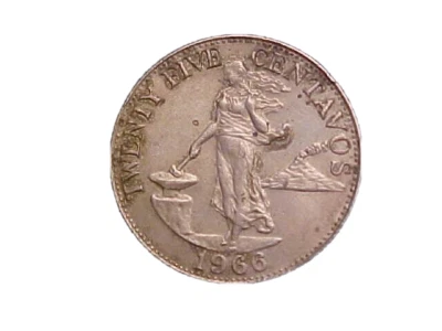 1966 Philippines 25 Centavos KM# 189.1 - Nice Circ Collector Coin! -c3620xux - Image 1 of 2