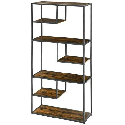 HOMCOM 7 Tier Storage Shelves, Free Standing Book Shelf for Study, Living Room - Image 1 of 4