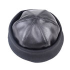 New Men's Women's Real leather Beanie zucchetto Skullcap Beret Round Caps/Hats