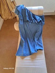 Zara Soft Denim One Shoulder Ruffle Dress L - Picture 1 of 3