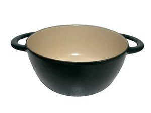 Cast Iron Casserole Pan 20 Green Round Cooking Pot with Handles - French Made - Picture 1 of 12