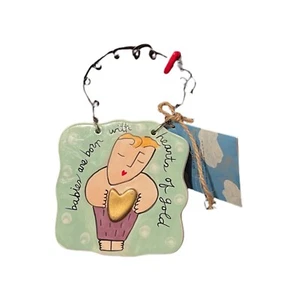 Wall Tile Plaque Baby Heart Silvestri Sandra Magsamen Ceramic Metal Boxed NEW - Picture 1 of 4