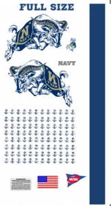 NAVY Midshipmen FULL SIZE FOOTBALL HELMET DECALS - Picture 1 of 1