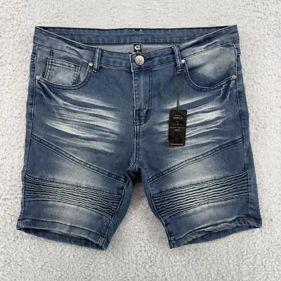 Akademiks Boys Shorts Size 13 Blue Stretch Denim Moto Short - Image 1 of 4