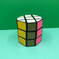 Vintage Rubiks Cube Cylinder Barrel Octagon Puzzle Brain Teaser Toy