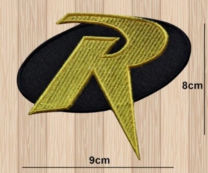 ROBIN R BATMAN SUPERHERO MOVIE IRON/SEW ON PATCH EMBROIDERED APPLIQUE BADGE LOGO - Picture 1 of 2