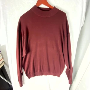 Pronto Uomo Sweater Mens 2XL Tall Red Merino Wool Stretch Cotton Long Sleeve - Picture 1 of 8