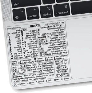 Synerlogic Mac OS Shortcuts Sticker | Keyboard Stickers for Macos | No-Residue L - Picture 1 of 12