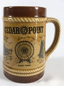 Cedar Point Becher braun Keramik Stein Keramik Bierkrug Souvenir Japan Vintage EUVC - Bild 1 von 6