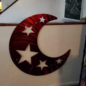 Metal Wall decor moon accent Garden Art Outdoor Patio wall hanging decoration - Picture 1 of 2