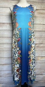 Johnny Was Blu Easy Fit Tank Midi Tunic Dress Sz M Colorful Floral Paisley Knit - Picture 1 of 11