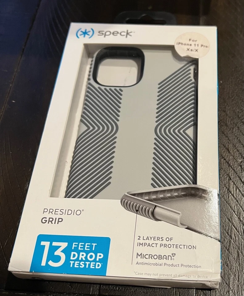 Funda Speck Presidio Grip para iPhone 11 Pro / X / XS 5.8" - Gris Mármol - Nueva Foto 1 de 1