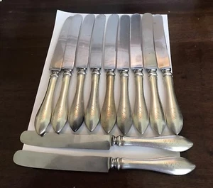 Dominick & Haff “Pointed Antique” (11) Eleven Silver Old French Table Knives. - Picture 1 of 12