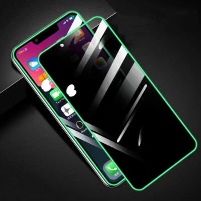 Anti-Peep Luminous Tempered Glass Flim For iPhone 14 13 12 Pro Max 11 XSMAX X XR - Image 1 of 4
