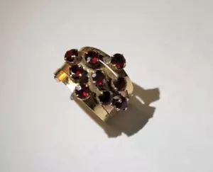 Vintage Nine Garnets Multi-Band Ring - Picture 1 of 8