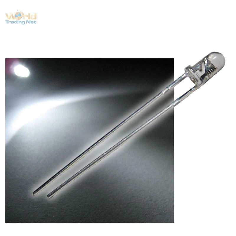 50 LEDs 3mm Wasserklar PW Typ Wtn-3-10000pw