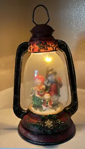 Vintage Resin Snow Family Christmas Lighted Lantern 10“ X 7“ NEW-RARE - Picture 1 of 10