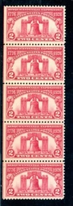 US Scott # 627 - MNH - CV=$20.00 - Strip of 5 (17-C218) - Picture 1 of 1