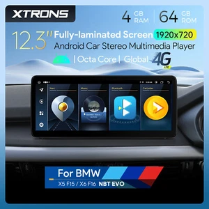 12.3" Android 14 8-Core Car Play Car Stereo GPS 4G USB For BMW X5 F15 X6 F16 EVO - Picture 1 of 14