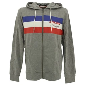 JACK JONES Herren Strickjacke Sweatjacke Kapuze grau rot weiß 23950 - Picture 1 of 2