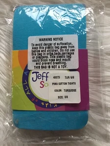 Turqouse Pima Cotton Tights Size 6-8 Jefferies Socks - Picture 1 of 2