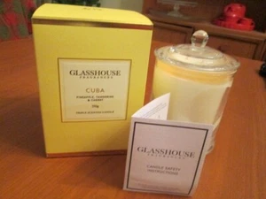 GLASSHOUSE CUBA Pineapple, Tangerine & Cherry scented candle 350 gm BNWT - Picture 1 of 12
