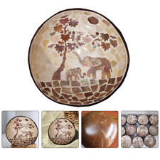 Coconut Shell Bowl Elephant Pattern Salad Nuts Holder Rice Candy