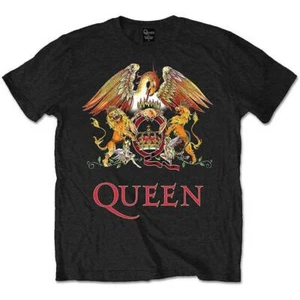 Official Queen T Shirt Classic Crest Black Classic Rock Band Bohemian Rhapsody - Picture 1 of 4