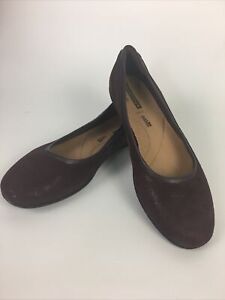 Clarks Collection Soft Cushion Ultimate Slip On Flats Shoes Burgundy Women's 8 M