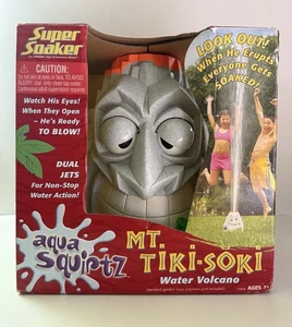 Super Soaker Mt. Irrigatore Vulcano Acqua Tiki Soki Hasbro Grigio Vintage 2004 Nuovo - Foto 1 di 17