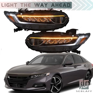For Honda Accord 2018-2020 Front Headlight Halogen W/LED DRL Signal Assy RH&LH - Picture 1 of 15