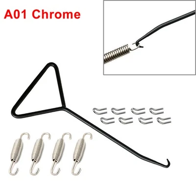 Motorrad-Auspuffrohr-Schalldämpfer-Montagefedern-Haken-Set-Link - Image 1 of 4