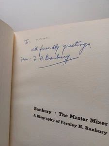 Fernley H. Banbury Signed Banbury The Master Mixer Biography HCDJ 1962 JRR34 - Picture 1 of 5