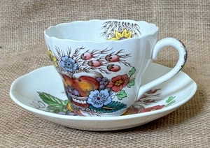 Vintage Copeland Spode Reynolds Floral Teetasse Demitasse Tasse und Untertasse - Bild 1 von 11